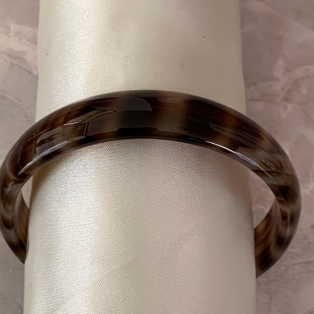 Chalcedony Agate Patterned Bangle Bracelet - image 3